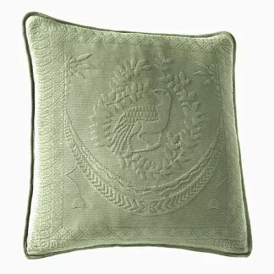 Historic Charleston Collection King Charles 20" Square Decorative Pillow In Green