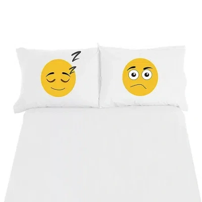 Micro Flannel Print 2-pack Pillowcases In White