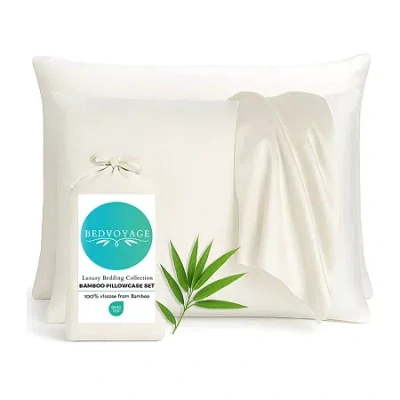Bedvoyage 300tc Rayon From Bamboo Pillowcases In White