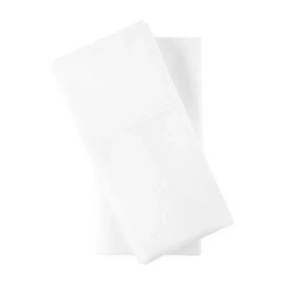 Liz Claiborne 600tc Cotton Sateen Dobby Stripe Wrinkle Free Pillowcases In White