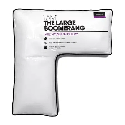 I Am Boomerang Multi-position Pillow In White