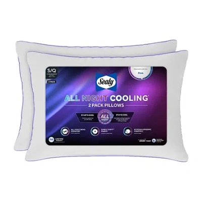 Sealy All Night Cooling 2 Pack Bed Pillow In White