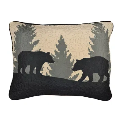 Donna Sharp Bear Walk Plaid Pillow Sham In Black