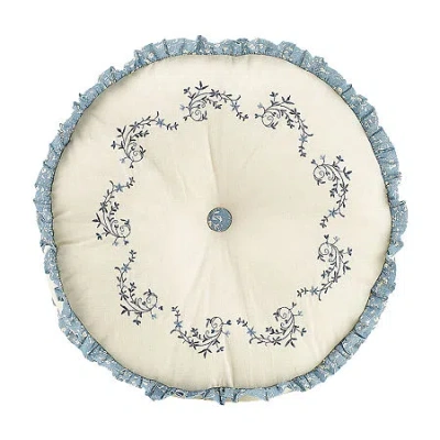 Modern Heirloom Charlotte Round Throw Pillow In Blue