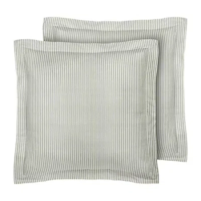 Laura Ashley Ticking Stripe Euro Sham In Green