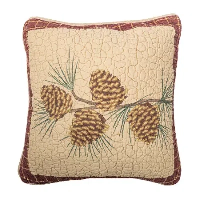 Donna Sharp Pine Lodge Square Throw Pillow In Red