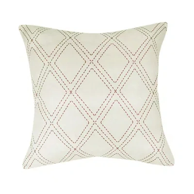 Donna Sharp Sweet Melon Diamond Square Throw Pillow In White