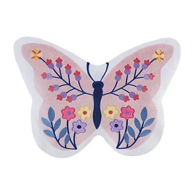 Ink+ivy Kids Pink Butterfly Throw Pillow In Pink