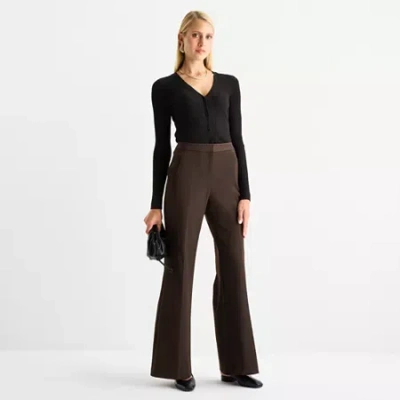 Worthington Womens Fit And Flare Pant In Brown