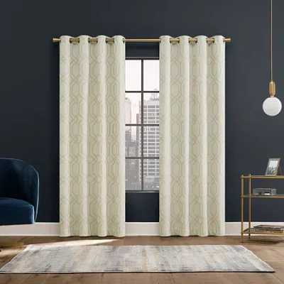 Sun Zero Atmosphere Davenport Grommet Top 100% Blackout Single Curtain Panel In Sand