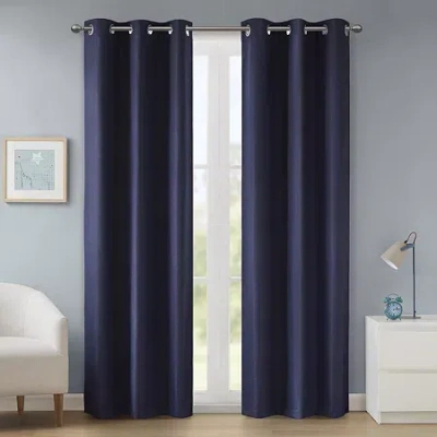 Ink+ivy Kids Quest Rod Pocket Back Tab 100% Blackout Single Curtain Panel In Blue