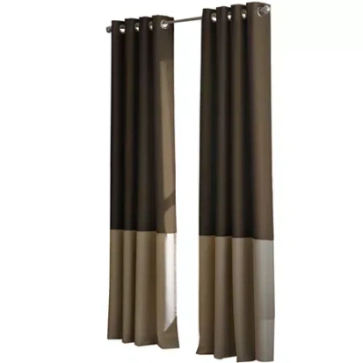 Chf Kendall Grommet Top Light-filtering Single Curtain Panel In Brown