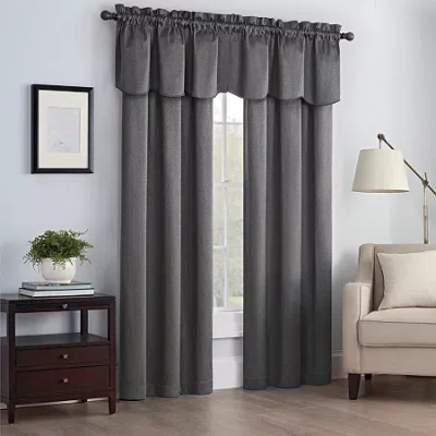 Eclipse Canova Rod Pocket Energy Saving Light-filtering Single Curtain Panel In Black