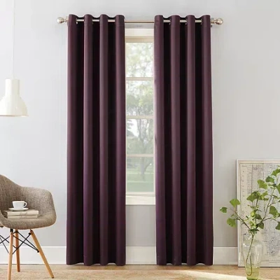 Sun Zero Emory Grommet Top Light-filtering Single Curtain Panel In Purple
