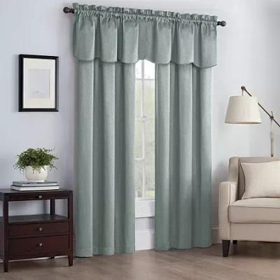 Eclipse Canova Rod Pocket Energy Saving Light-filtering Single Curtain Panel In Blue