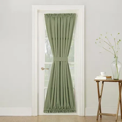 Sun Zero Emory Light-filtering Rod Pocket Single Door Panel Curtain In Green