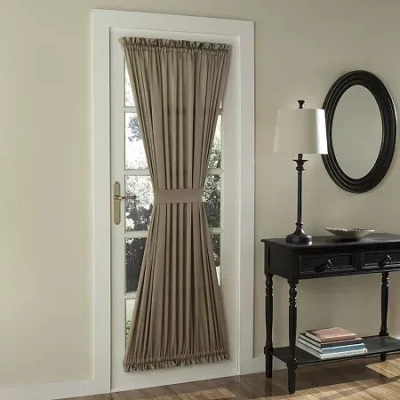 Sun Zero Emory Light-filtering Rod Pocket Single Door Panel Curtain In Sand