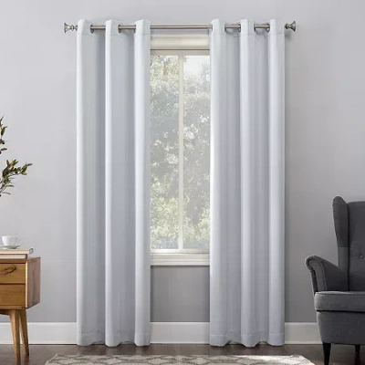 Sun Zero Evan Grommet Top Energy Saving Blackout Single Curtain Panel In White
