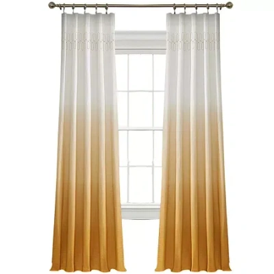 Vue Signature Arashi Fashion Rod Pocket Light-filtering Single Curtain Panel In Yellow