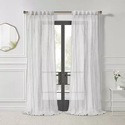 Habitat Paloma Rod Pocket Back Tab Sheer Single Curtain Panel In White