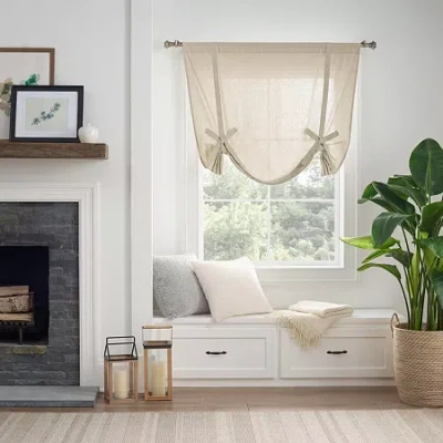 Mercantile Drop Cloth Light-filtering Rod Pocket Single Tie-up Shade In Sand