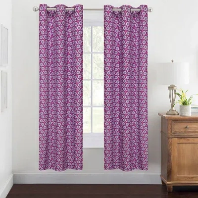 Eclipse Brittany Grommet Top Light-filtering Single Curtain Panel In Pink