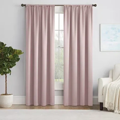 Eclipse Thermapanel Rod Pocket Light-filtering Single Curtain Panel In Pink