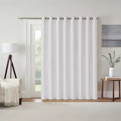Eclipse Kendall Blackout Grommet Top Single Patio Door Curtain In White