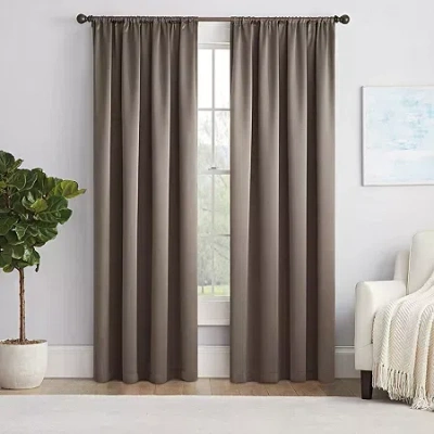 Eclipse Thermapanel Rod Pocket Light-filtering Single Curtain Panel In Brown