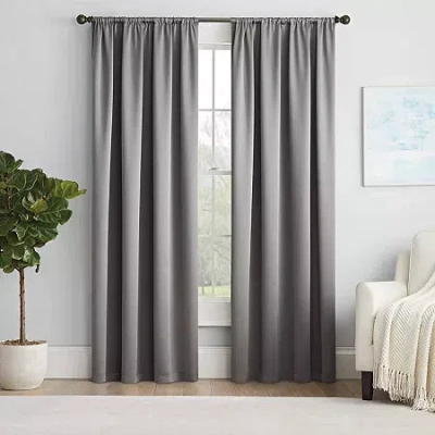 Eclipse Thermapanel Rod Pocket Light-filtering Single Curtain Panel In Gray