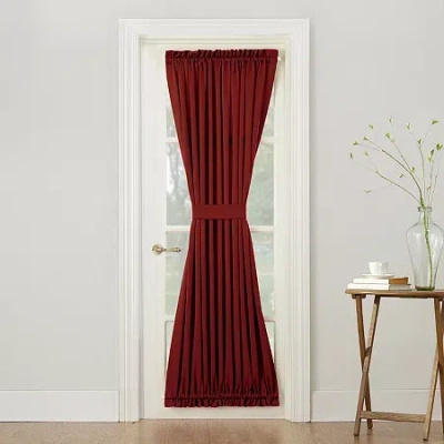 Sun Zero Emory Light-filtering Rod Pocket Single Door Panel Curtain In Red