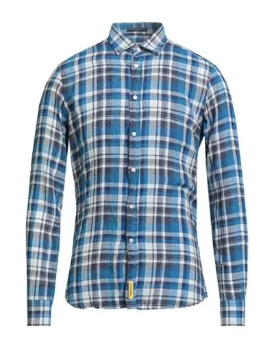 B.d.baggies B. D.baggies Man Shirt Blue Size S Linen In Blue