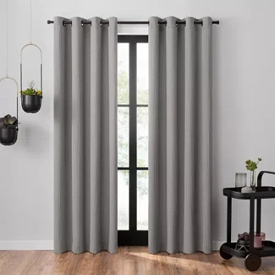 Umbra Ulysses Grommet Top Light-filtering Single Curtain Panel In Gray