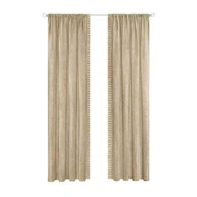 Achim Bordeaux Rod Pocket Light-filtering Single Curtain Panel In Sand