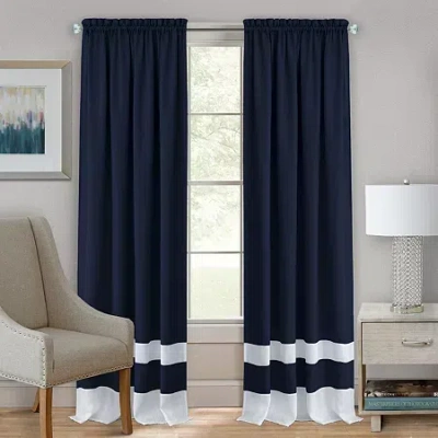 Achim Darcy Rod Pocket Light-filtering Single Curtain Panel In Blue