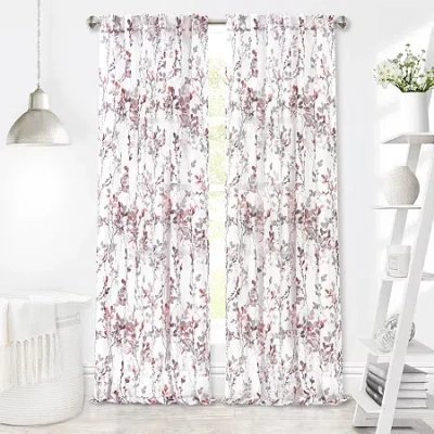 Achim Misty Back Tab Light-filtering Single Curtain Panel In Pink