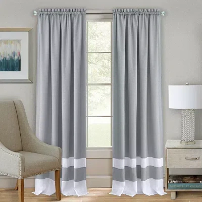 Achim Darcy Rod Pocket Light-filtering Single Curtain Panel In Gray