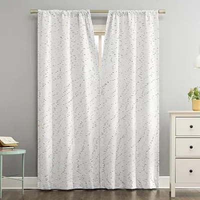 Sun Zero Sylo Rod Pocket Energy Saving 100% Blackout Single Curtain Panel In White