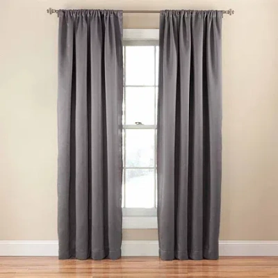 Eclipse Tricia Rod Pocket Light-filtering Single Curtain Panel In Gray