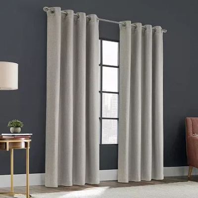 Thermalogic Zoey Grommet Top Energy Saving Blackout Single Curtain Panel In Gray