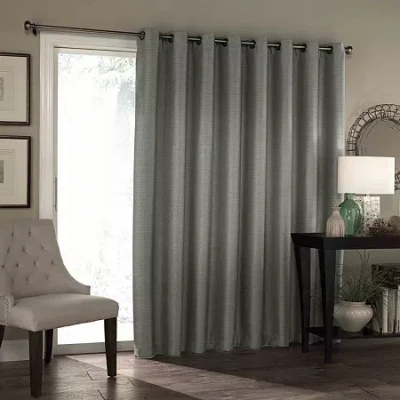 Eclipse Bryson Blackout Grommet Top Single Patio Door Curtain In Gray
