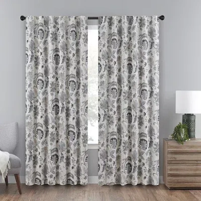 Eclipse Nina Rod Pocket Back Tab Blackout Single Curtain Panel In Gray