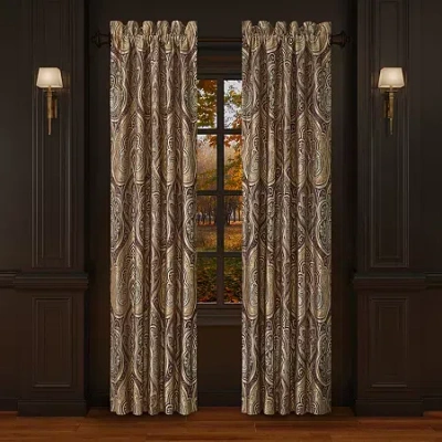 Five Queens Court Bordeaux Rod Pocket Energy Saving Light-filtering Set Of 2 Curtain Panel In Red