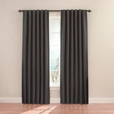 Eclipse Fresno Rod Pocket Blackout Single Curtain Panel In Gray