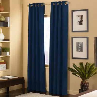 Chf Cameron Grommet Top Light-filtering Single Curtain Panel In Blue