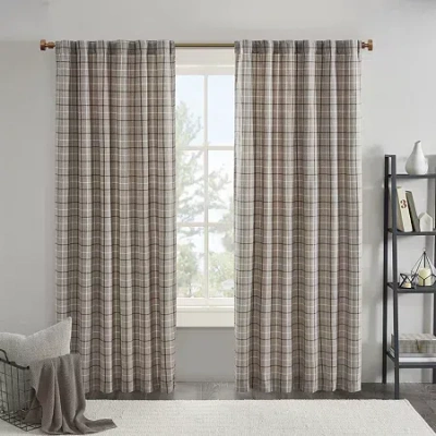 Madison Park Salford Rod Pocket Light-filtering Single Curtain Panel In Brown