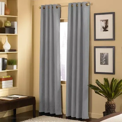 Chf Cameron Grommet Top Light-filtering Single Curtain Panel In Gray