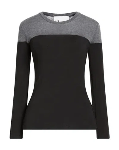 8pm Woman T-shirt Black Size Xxs Modal, Wool, Elastane In Black
