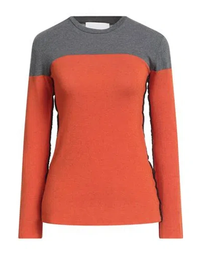 8pm Woman T-shirt Orange Size S Modal, Wool, Elastane In Orange