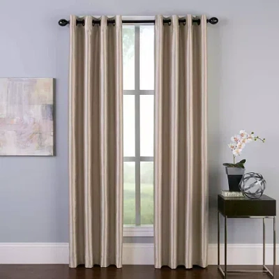 Chf Malta Grommet Top Light-filtering Single Curtain Panel In Brown